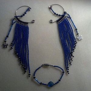 Handmade Ear Cuff Royal Blue Sapphire Bracelet